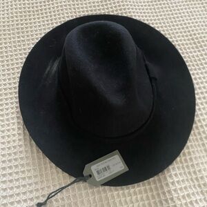 All Saints Classic Black Fiest Fedora Hat